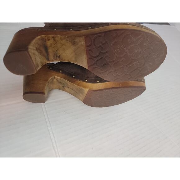 UGG Abbie Mules Womens SZ 10 Suede Sheepskin Slip On Clogs Chocolate Brown 5772 - Picture 8 of 10